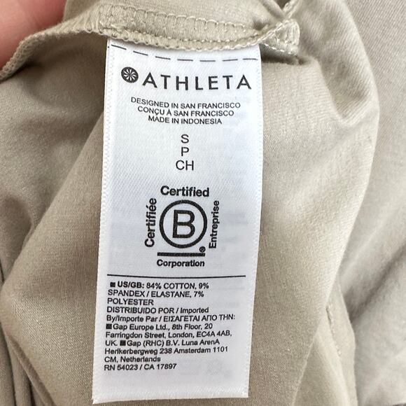 ATHLETA Effortless Tee Dress Ecru Tan Cream Neutral {T10} - Picture 6 of 7